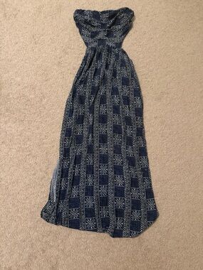 Free People Navy and White Patterned Maxi Dress